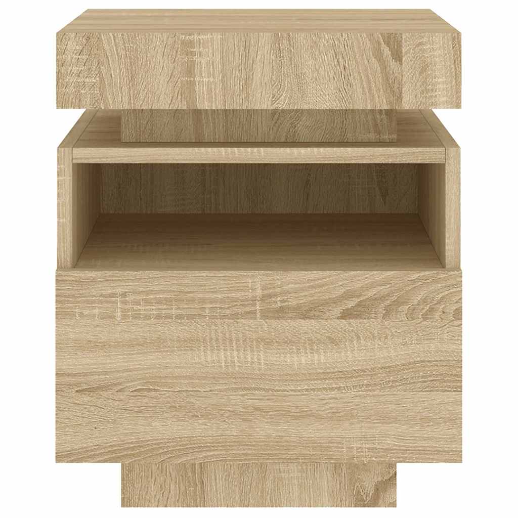 Κομοδίνο με Φώτα LED Sonoma Δρυς 40 x 39 x 48,5 εκ. - Pakobazaar