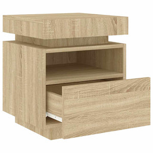 Κομοδίνα με Φώτα LED 2 τεμ. Sonoma Δρυς 40x39x48,5 εκ. - Pakobazaar
