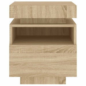 Κομοδίνα με Φώτα LED 2 τεμ. Sonoma Δρυς 40x39x48,5 εκ. - Pakobazaar