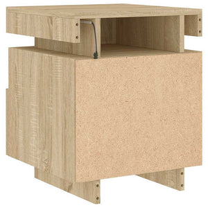 Κομοδίνα με Φώτα LED 2 τεμ. Sonoma Δρυς 40x39x48,5 εκ. - Pakobazaar