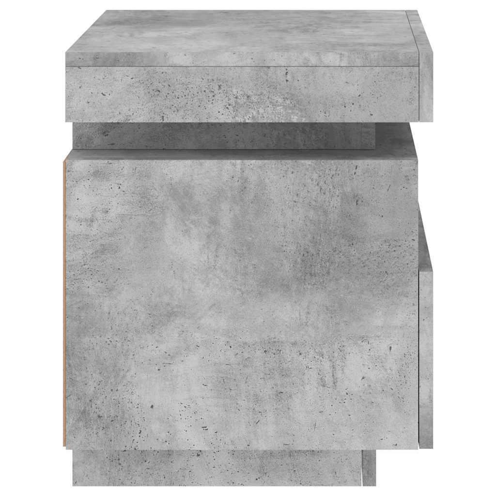 Κομοδίνο με Φώτα LED Γκρι Σκυροδέματος 40 x 39 x 48,5 εκ. - Pakobazaar