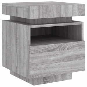Κομοδίνο με Φώτα LED Γκρι Sonoma 40 x 39 x 48,5 εκ. - Pakobazaar