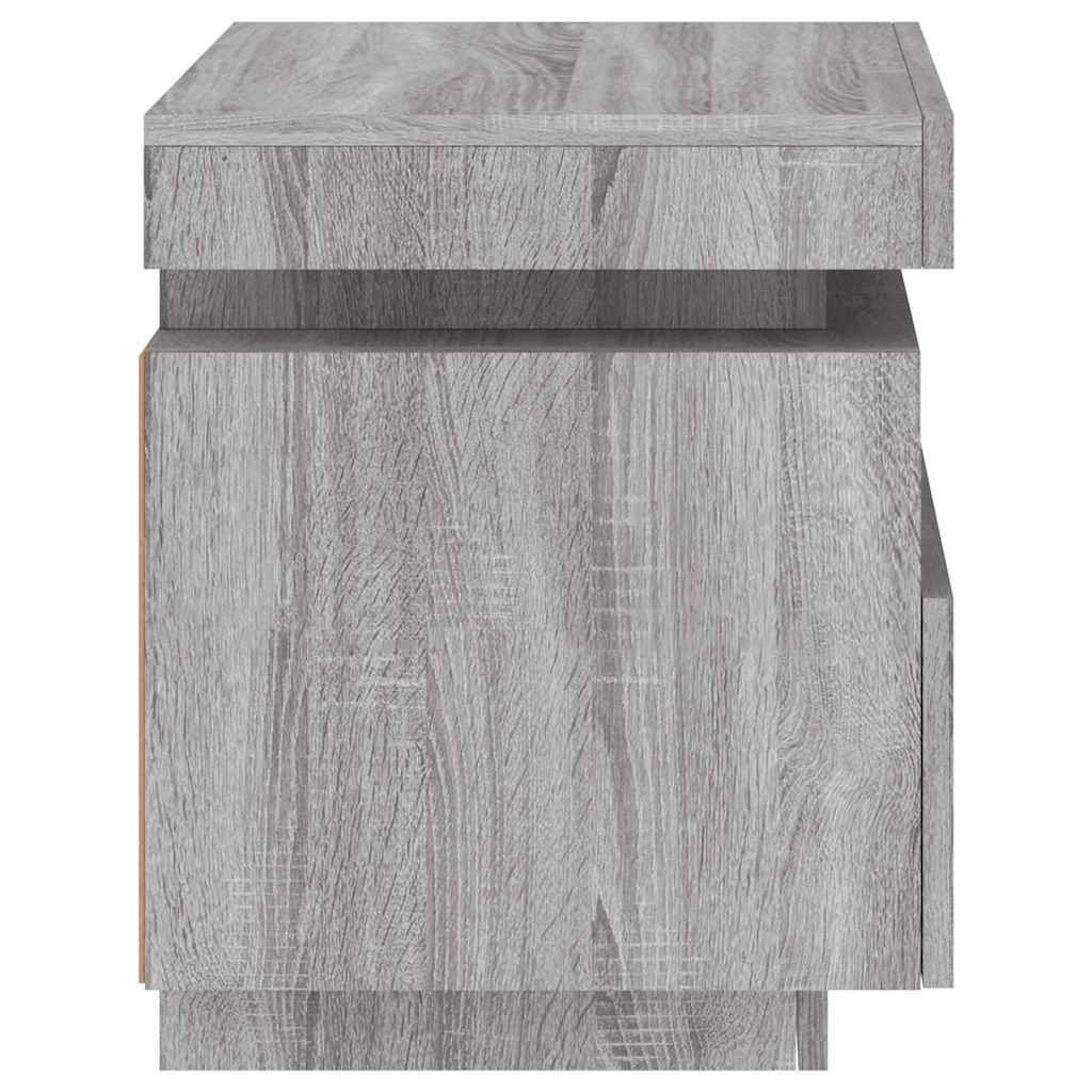 Κομοδίνο με Φώτα LED Γκρι Sonoma 40 x 39 x 48,5 εκ. - Pakobazaar