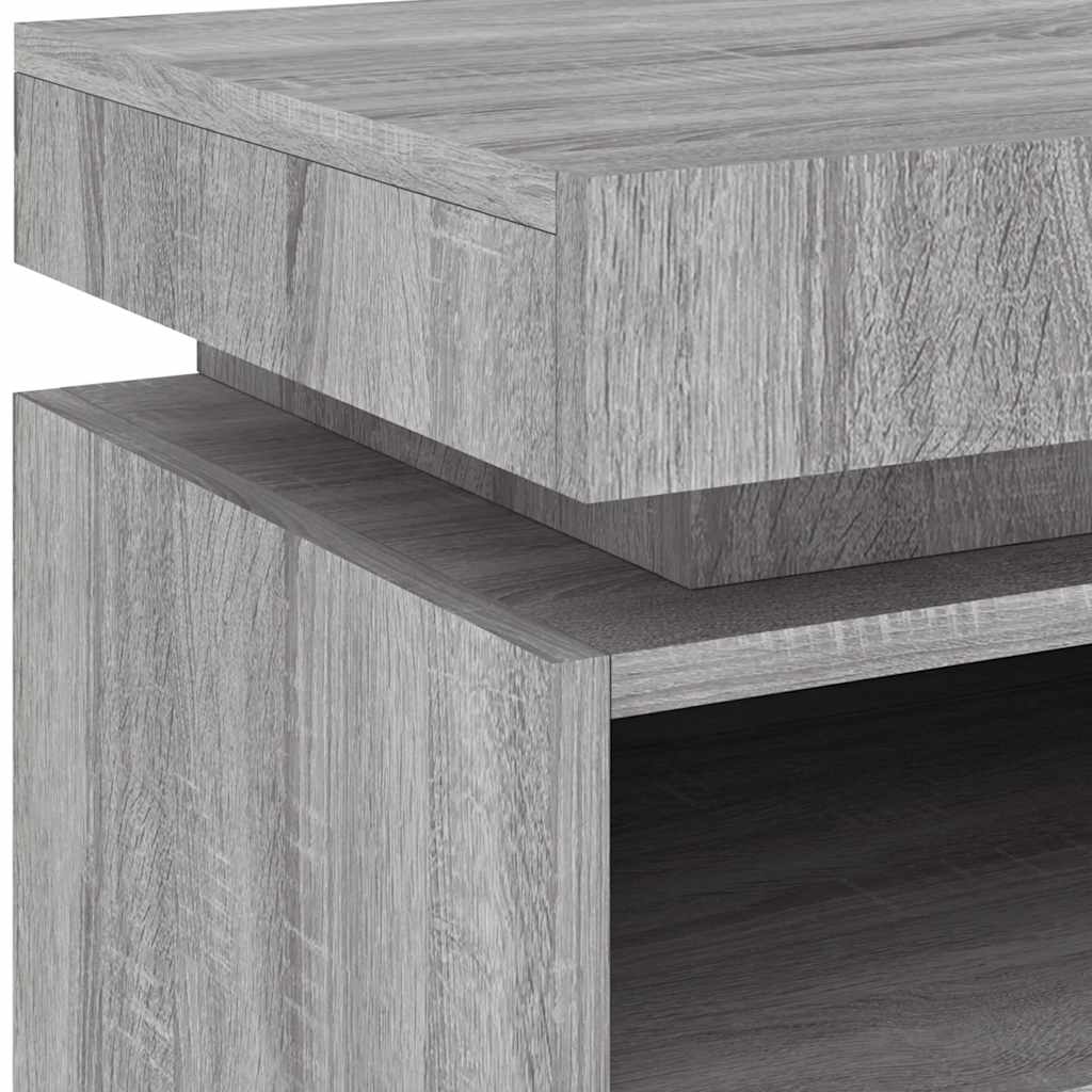 Κομοδίνο με Φώτα LED Γκρι Sonoma 40 x 39 x 48,5 εκ. - Pakobazaar