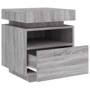 Κομοδίνα με Φώτα LED 2 τεμ. Γκρι Sonoma 40x39x48,5 εκ. - Pakobazaar