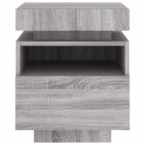 Κομοδίνα με Φώτα LED 2 τεμ. Γκρι Sonoma 40x39x48,5 εκ. - Pakobazaar