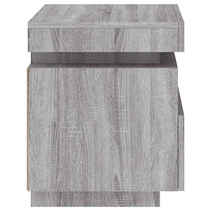 Κομοδίνα με Φώτα LED 2 τεμ. Γκρι Sonoma 40x39x48,5 εκ. - Pakobazaar