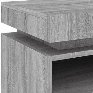 Κομοδίνα με Φώτα LED 2 τεμ. Γκρι Sonoma 40x39x48,5 εκ. - Pakobazaar
