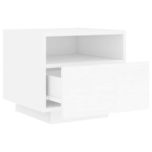 Κομοδίνο με Φώτα LED Λευκό 40 x 39 x 37 εκ. - Pakobazaar