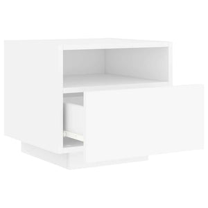 Κομοδίνο με Φώτα LED Λευκό 40 x 39 x 37 εκ. - Pakobazaar