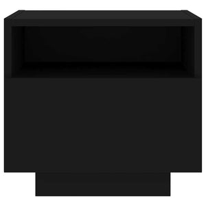 Κομοδίνα με Φώτα LED 2 τεμ. Μαύρα 40 x 39 x 37 εκ. - Pakobazaar
