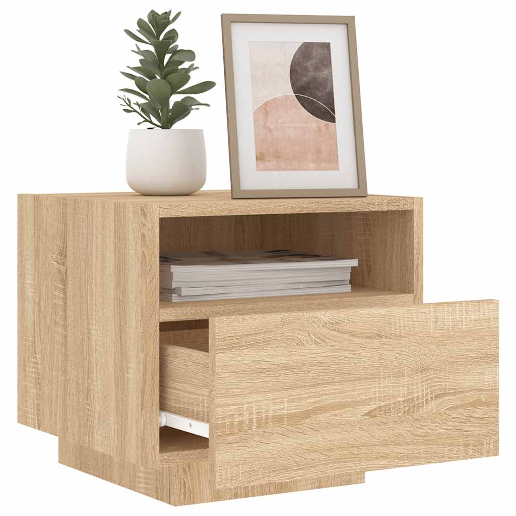 Κομοδίνο με Φώτα LED Sonoma Δρυς 40 x 39 x 37 εκ. - Pakobazaar