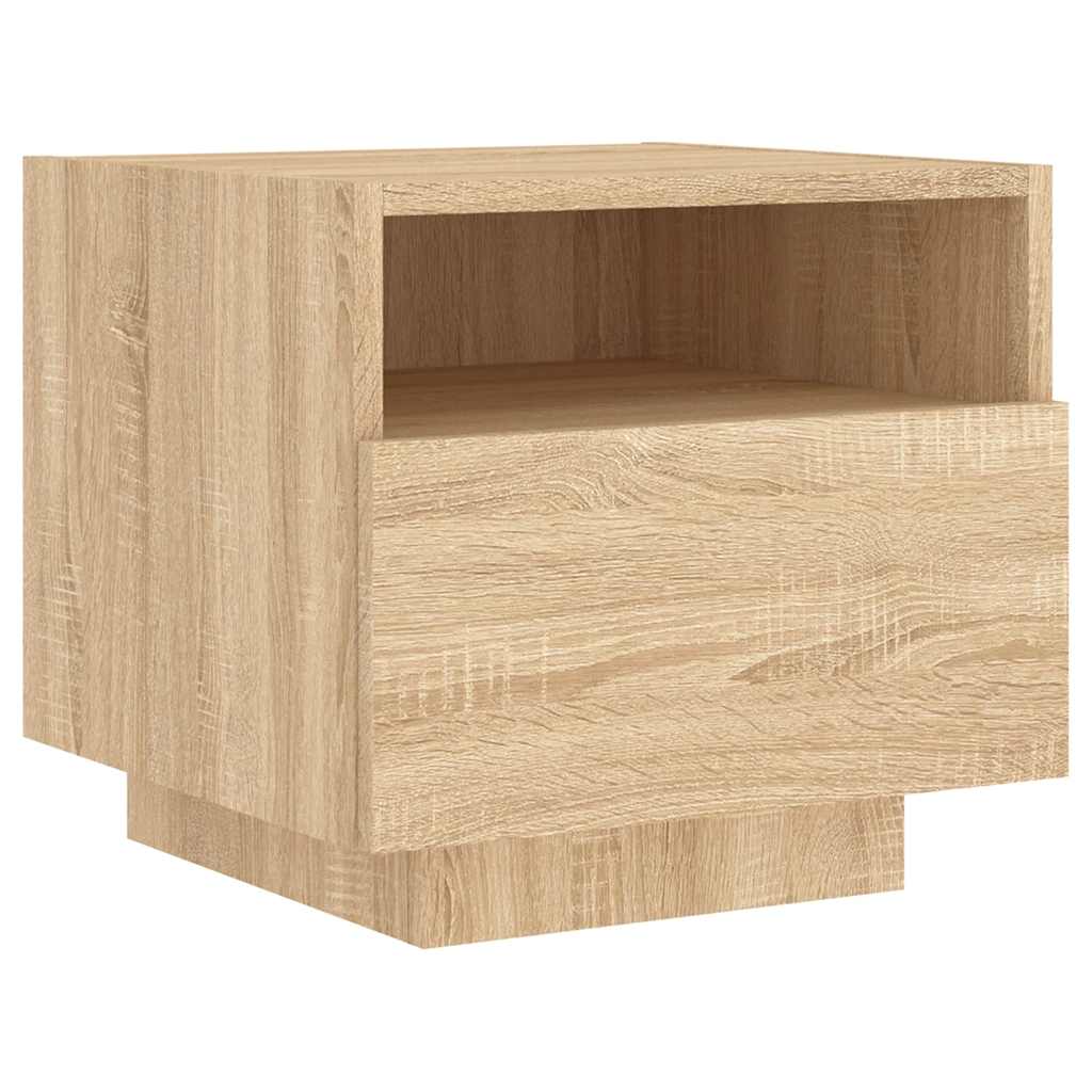 Κομοδίνο με Φώτα LED Sonoma Δρυς 40 x 39 x 37 εκ. - Pakobazaar
