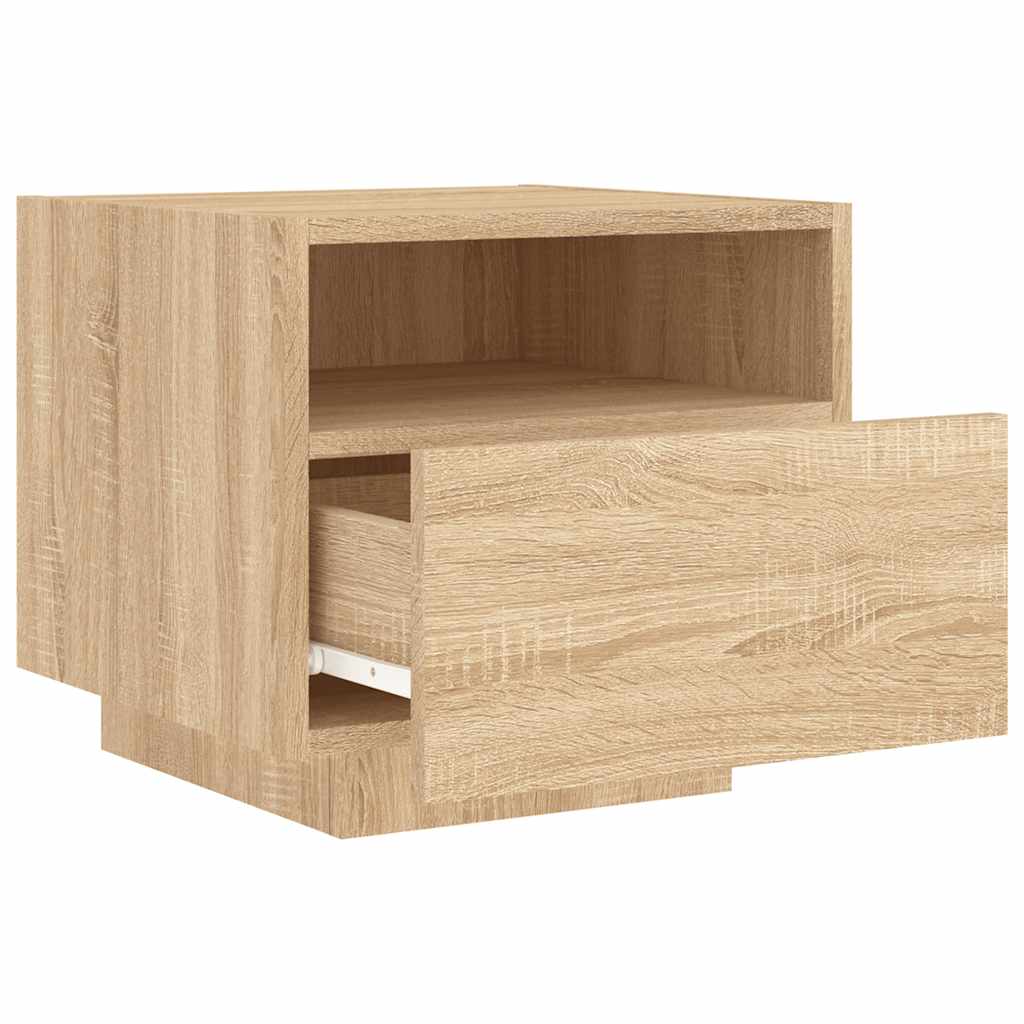 Κομοδίνο με Φώτα LED Sonoma Δρυς 40 x 39 x 37 εκ. - Pakobazaar