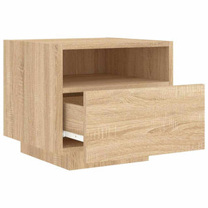 Κομοδίνα με Φώτα LED 2 τεμ. Sonoma Δρυς 40 x 39 x 37 εκ. - Pakobazaar