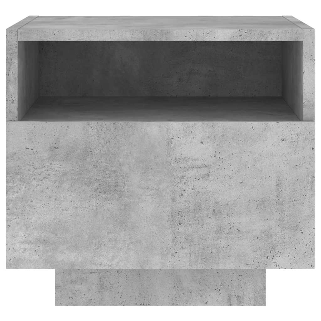 Κομοδίνο με Φώτα LED Γκρι Σκυροδέματος 40 x 39 x 37 εκ. - Pakobazaar