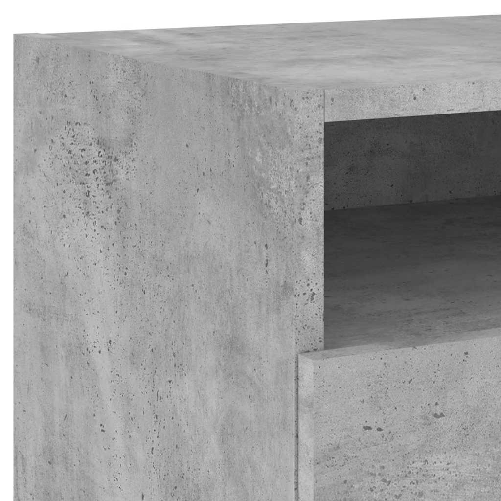 Κομοδίνο με Φώτα LED Γκρι Σκυροδέματος 40 x 39 x 37 εκ. - Pakobazaar