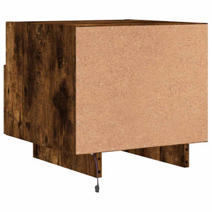 Κομοδίνο με Φώτα LED Καπνιστή Δρυς 40 x 39 x 37 εκ. - Pakobazaar