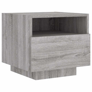Κομοδίνο με Φώτα LED Γκρι Sonoma 40 x 39 x 37 εκ.
