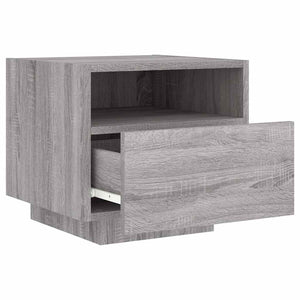 Κομοδίνο με Φώτα LED Γκρι Sonoma 40 x 39 x 37 εκ.