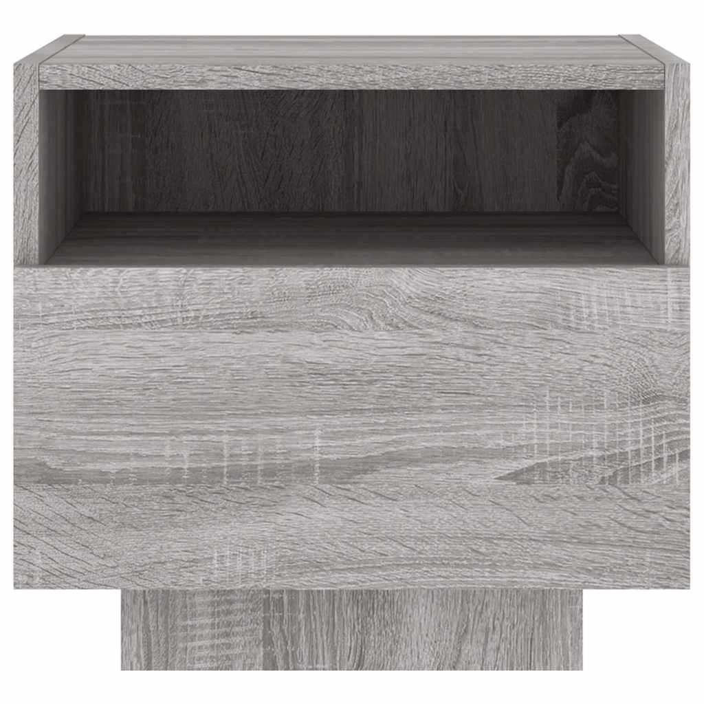 Κομοδίνο με Φώτα LED Γκρι Sonoma 40 x 39 x 37 εκ.