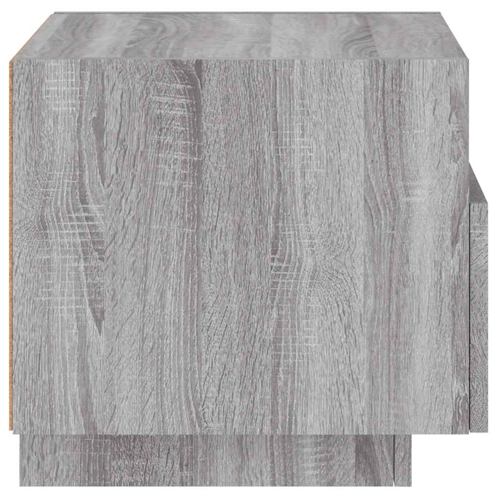 Κομοδίνο με Φώτα LED Γκρι Sonoma 40 x 39 x 37 εκ.