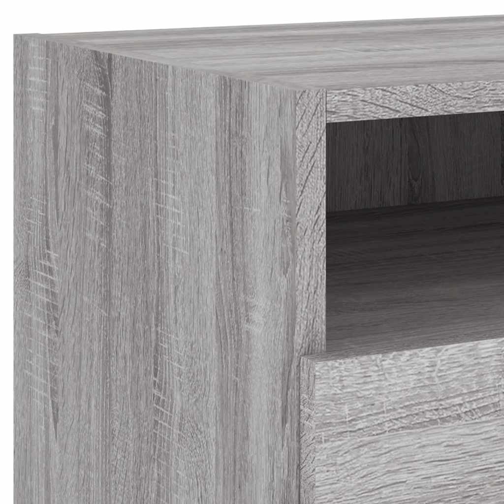 Κομοδίνο με Φώτα LED Γκρι Sonoma 40 x 39 x 37 εκ.