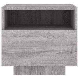 Κομοδίνα με Φώτα LED 2 τεμ. Γκρι Sonoma 40 x 39 x 37 εκ.