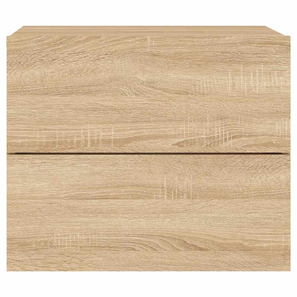 Κομοδίνο Επιτοίχιο με Φώτα LED Sonoma Δρυς - Pakobazaar