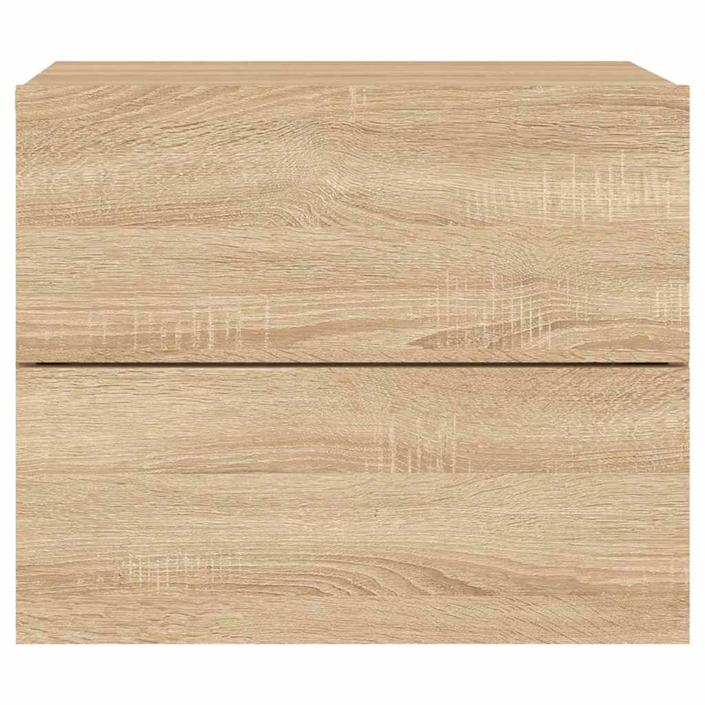 Κομοδίνα Επιτοίχια με Φώτα LED 2 τεμ. Sonoma Δρυς - Pakobazaar