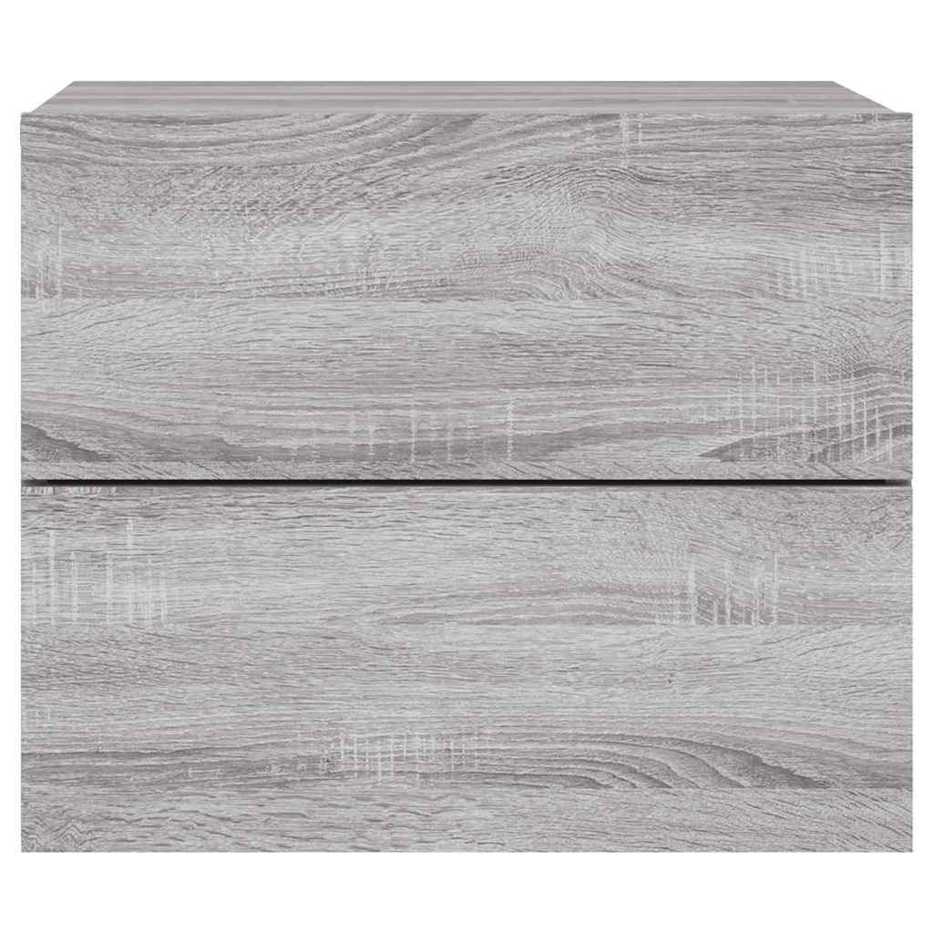 Κομοδίνο Επιτοίχιο με Φώτα LED Γκρι Sonoma - Pakobazaar