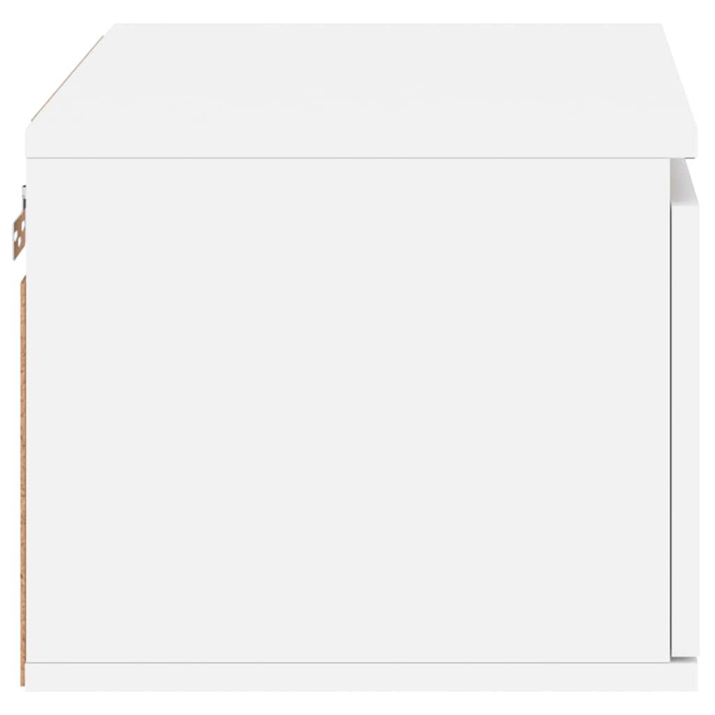 Κομοδίνα Επιτοίχια με Φώτα LED 2 τεμ. Λευκά - Pakobazaar