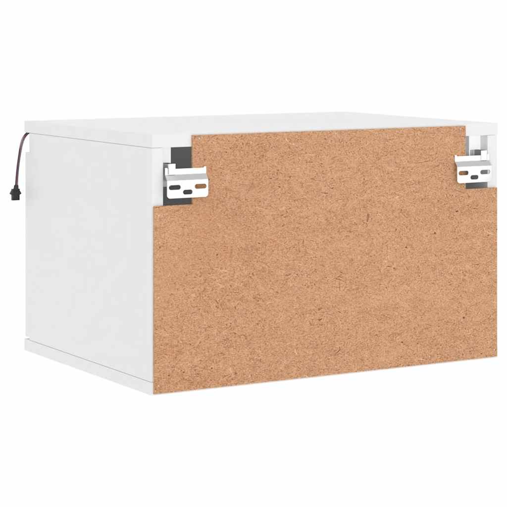 Κομοδίνα Επιτοίχια με Φώτα LED 2 τεμ. Λευκά - Pakobazaar