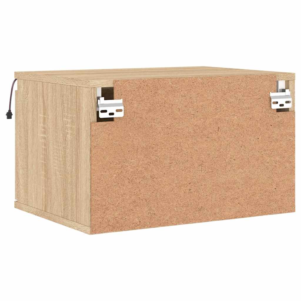 Κομοδίνα Επιτοίχια με Φώτα LED 2 τεμ. Sonoma Δρυς - Pakobazaar