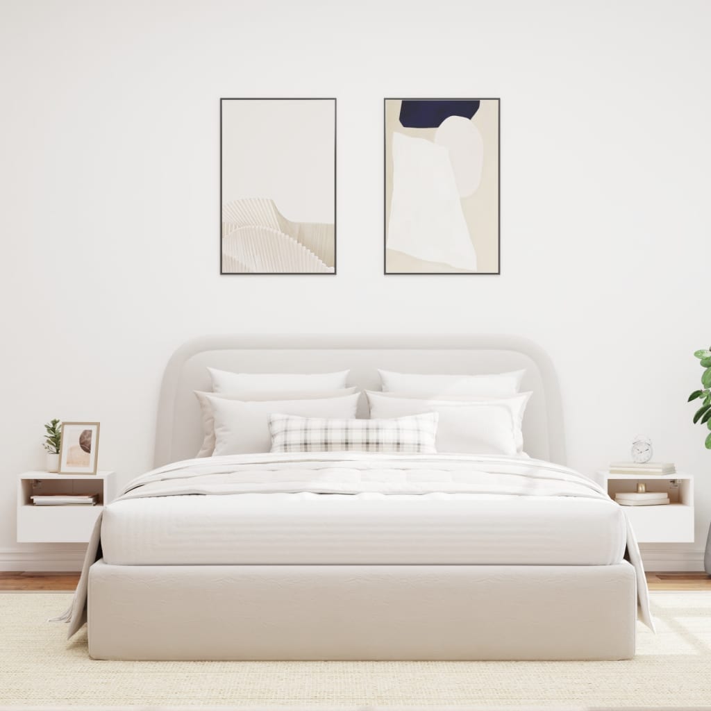 Έπιπλα Τοίχου Τηλεόρασης 2 τεμ. Λευκά 40x30x30 εκ. Επεξ. Ξύλο