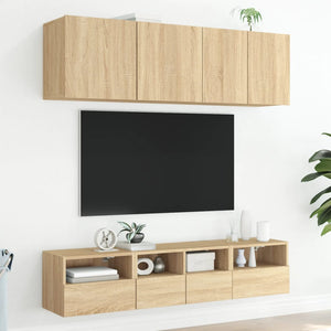 Έπιπλα Τοίχου Τηλ. 2 τεμ. Sonoma Δρυς 40x30x30 εκ. Επεξ. Ξύλο