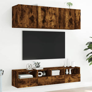 Έπιπλο Τοίχου Τηλεόρασης Καπνιστή Δρυς 40x30x30 εκ. Επεξ. Ξύλο - Pakobazaar
