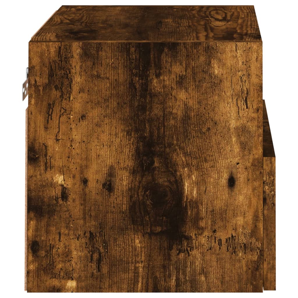 Έπιπλα Τοίχου Τηλ. 2 τεμ. Καπνιστή Δρυς 40x30x30εκ Επεξ.Ξύλο - Pakobazaar