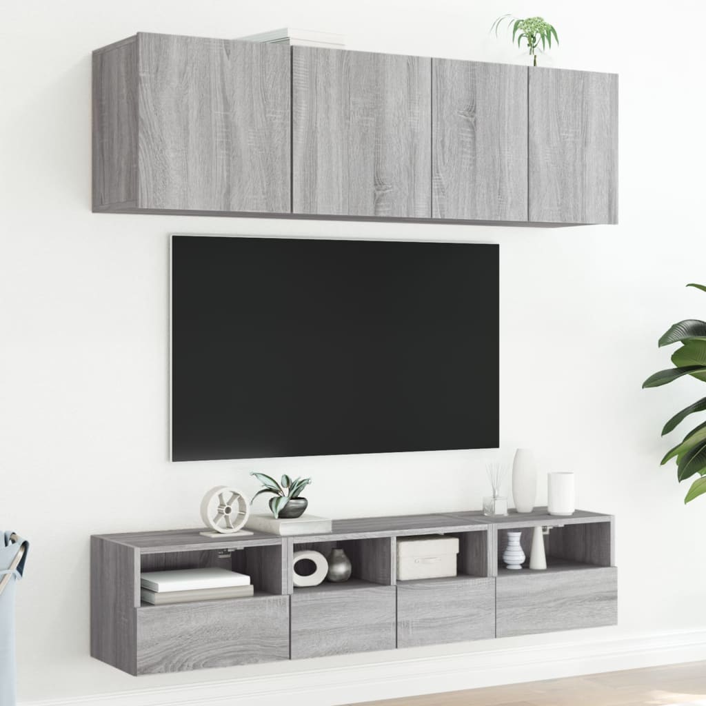 Ντουλάπι Τοίχου Τηλεόρασης Γκρι Sonoma 40x30x30 εκ. Επεξ. Ξύλο