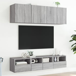Ντουλάπι Τοίχου Τηλεόρασης Γκρι Sonoma 40x30x30 εκ. Επεξ. Ξύλο