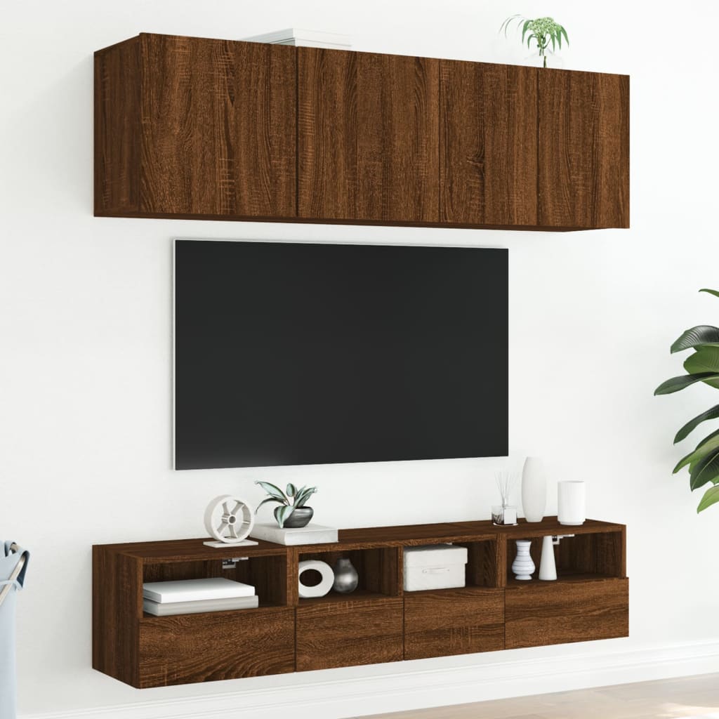 Έπιπλο Τοίχου Τηλεόρασης Καφέ Δρυς 40x30x30 εκ. Επεξ. Ξύλο