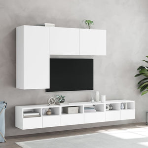 Ντουλάπια Τοίχου Τηλεόρασης 2 Τεμ. Λευκά 60x30x30εκ. Επεξ. Ξύλο - Pakobazaar