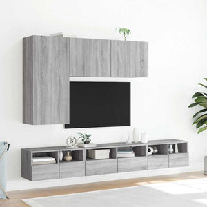 Ντουλάπι Τοίχου Τηλεόρασης Γκρι Sonoma 60x30x30εκ Επεξ Ξύλο
