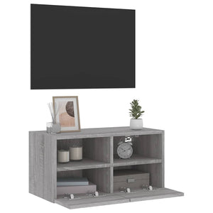 Ντουλάπι Τοίχου Τηλεόρασης Γκρι Sonoma 60x30x30εκ Επεξ Ξύλο