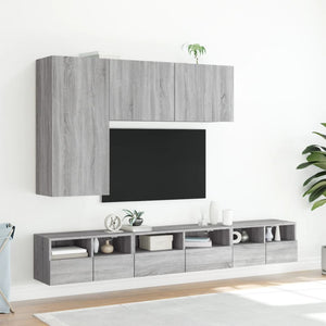 Έπιπλα Τοίχου Τηλεόρασης 2τεμ Γκρι Sonoma 60x30x30εκ Επεξ. Ξύλο - Pakobazaar