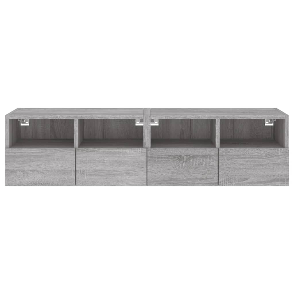 Έπιπλα Τοίχου Τηλεόρασης 2τεμ Γκρι Sonoma 60x30x30εκ Επεξ. Ξύλο - Pakobazaar