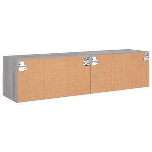 Έπιπλα Τοίχου Τηλεόρασης 2τεμ Γκρι Sonoma 60x30x30εκ Επεξ. Ξύλο - Pakobazaar