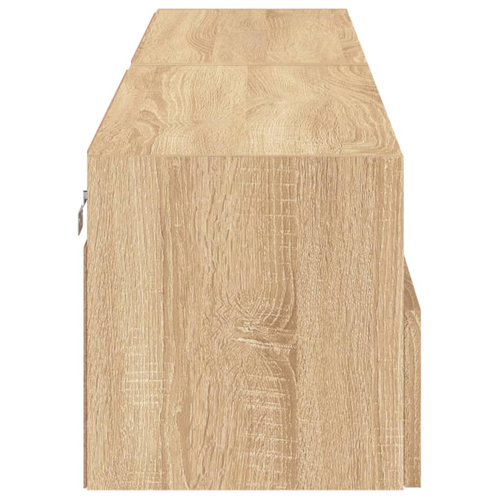 Έπιπλα Τοίχου Τηλ. 2 τεμ. Sonoma Δρυς 80x30x30 εκ. Επεξ. Ξύλο - Pakobazaar