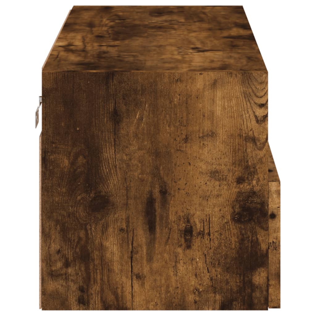 Έπιπλο Τοίχου Τηλεόρασης Καπνιστή Δρυς 80x30x30 εκ. Επεξ. Ξύλο