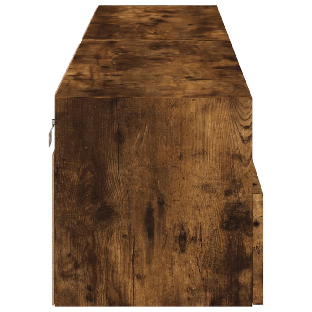 Ντουλάπια Τοίχου Τηλ. 2 τεμ. Καπνιστή Δρυς 80x30x30εκ Επεξ.Ξύλο